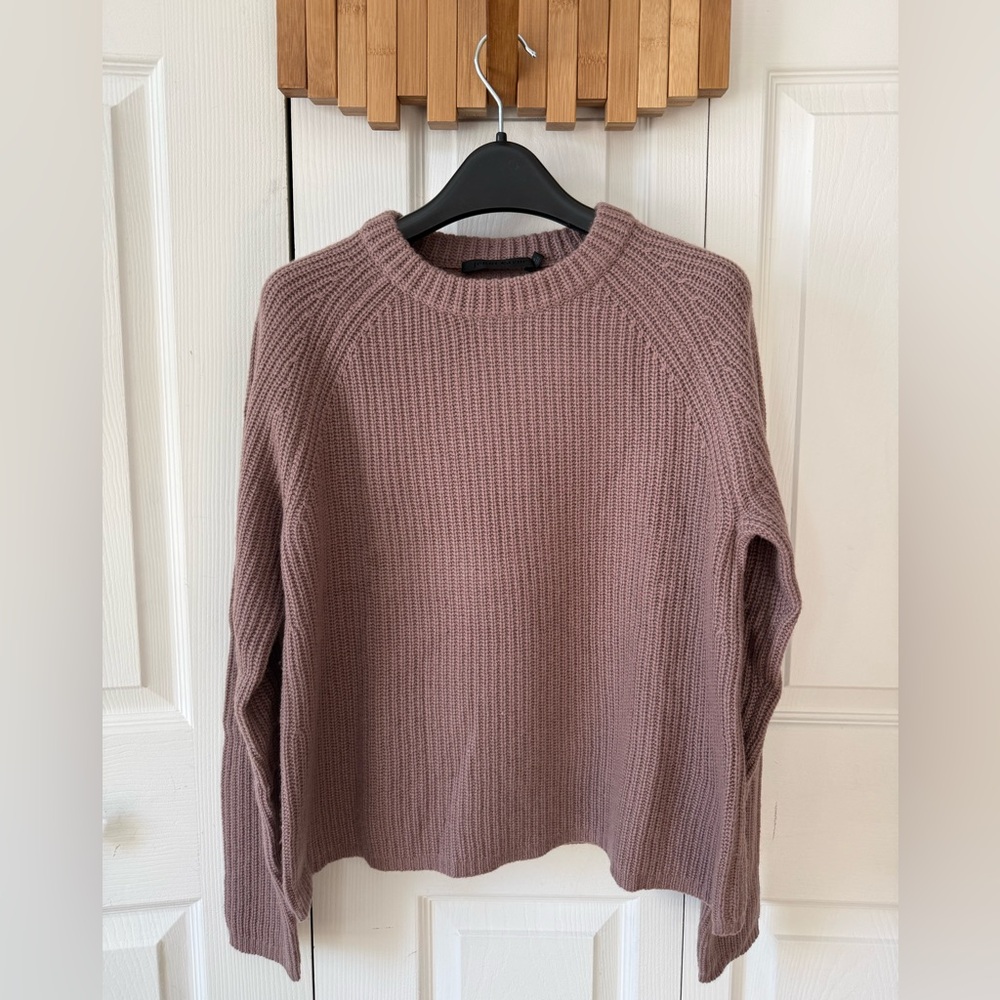 Jenni Kayne Dusty Rose Cashmere Fisherman Sweater